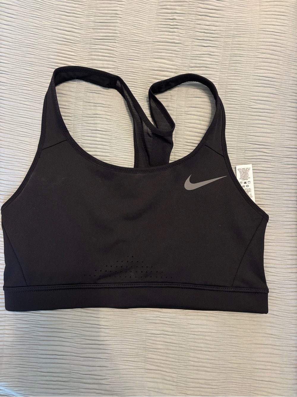 Nike Black Racerback Sports Bra with Reflective Swoosh